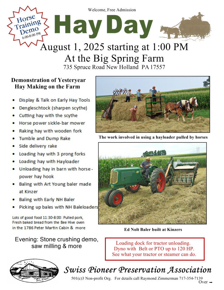 Hay Day Hay Day starting at 1PM on August 1, 2025 at Big Spring Farm