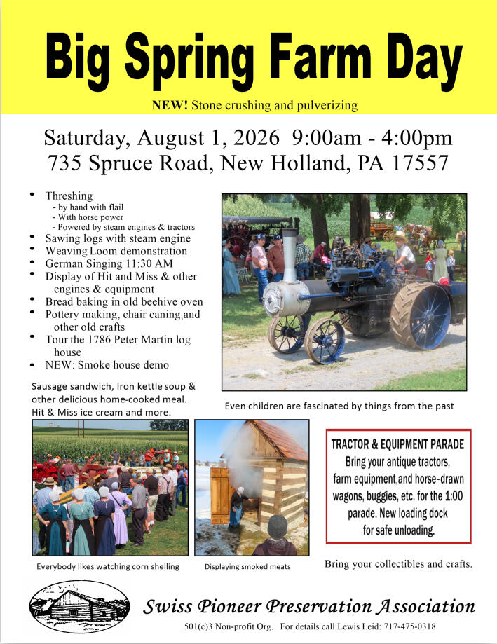 Farm Day Farm Day, Saturday August 1, 2026 at Big Spring Farm