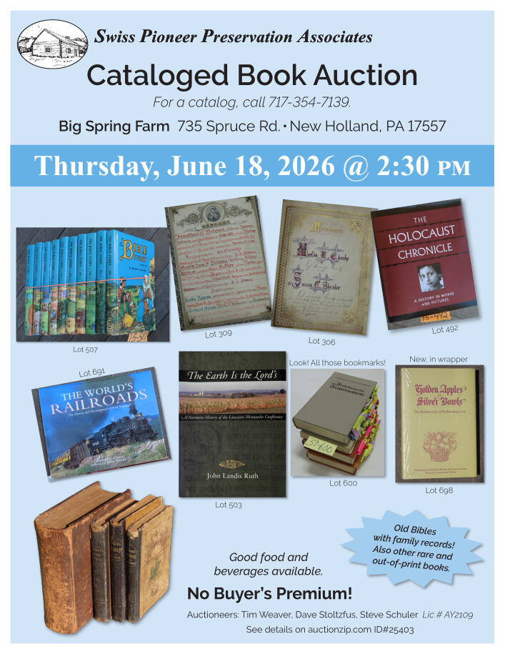Book Auction, June 18 @ 2:30 PM